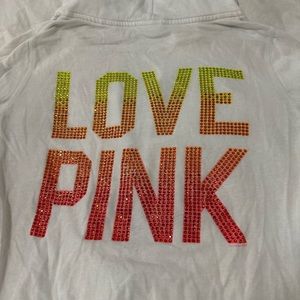 LOVE PINK White Zip Up Hoodie